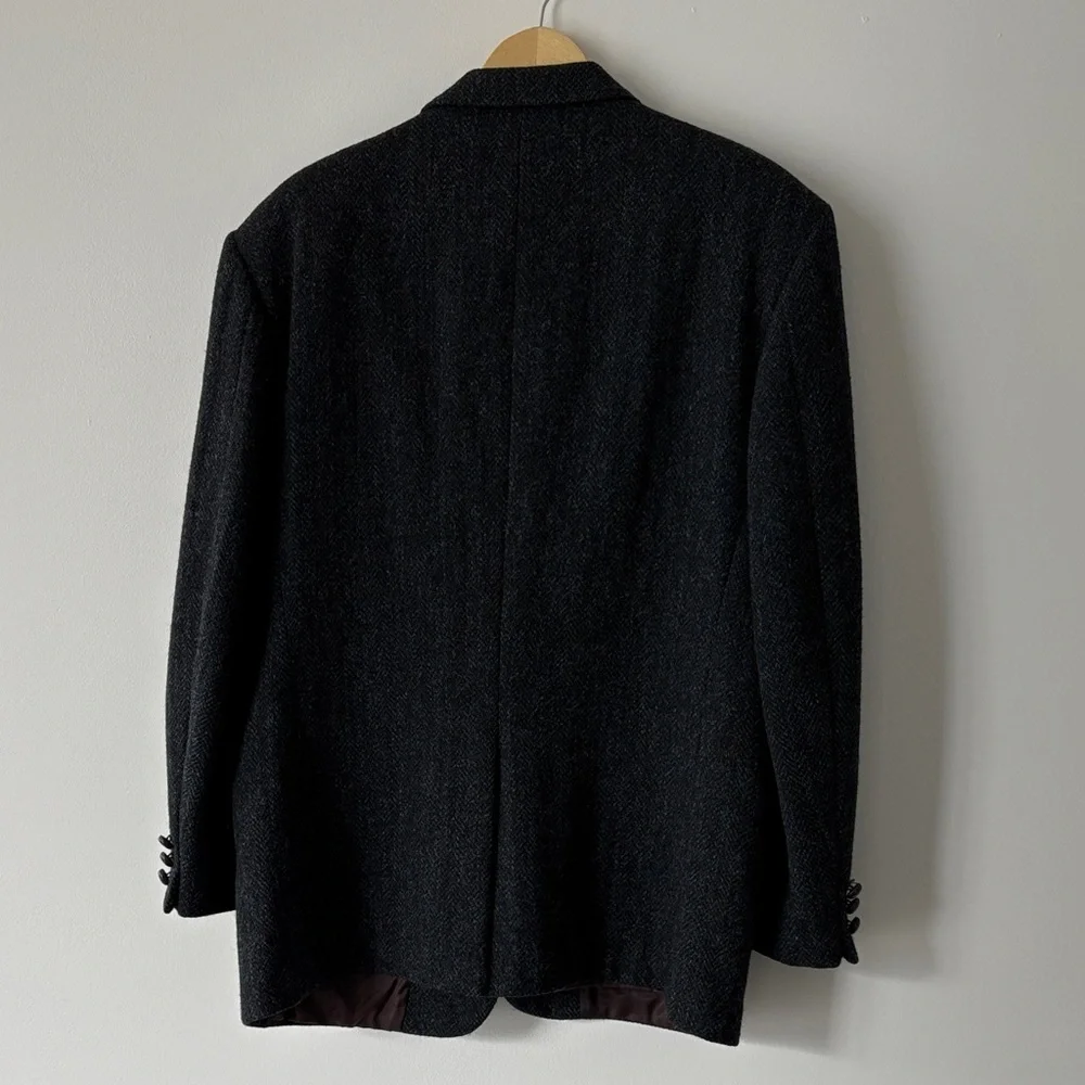Harris Tweed Classic Dark Grey Men's Tweed Blazer, Size 42R - Picture 2 of 5
